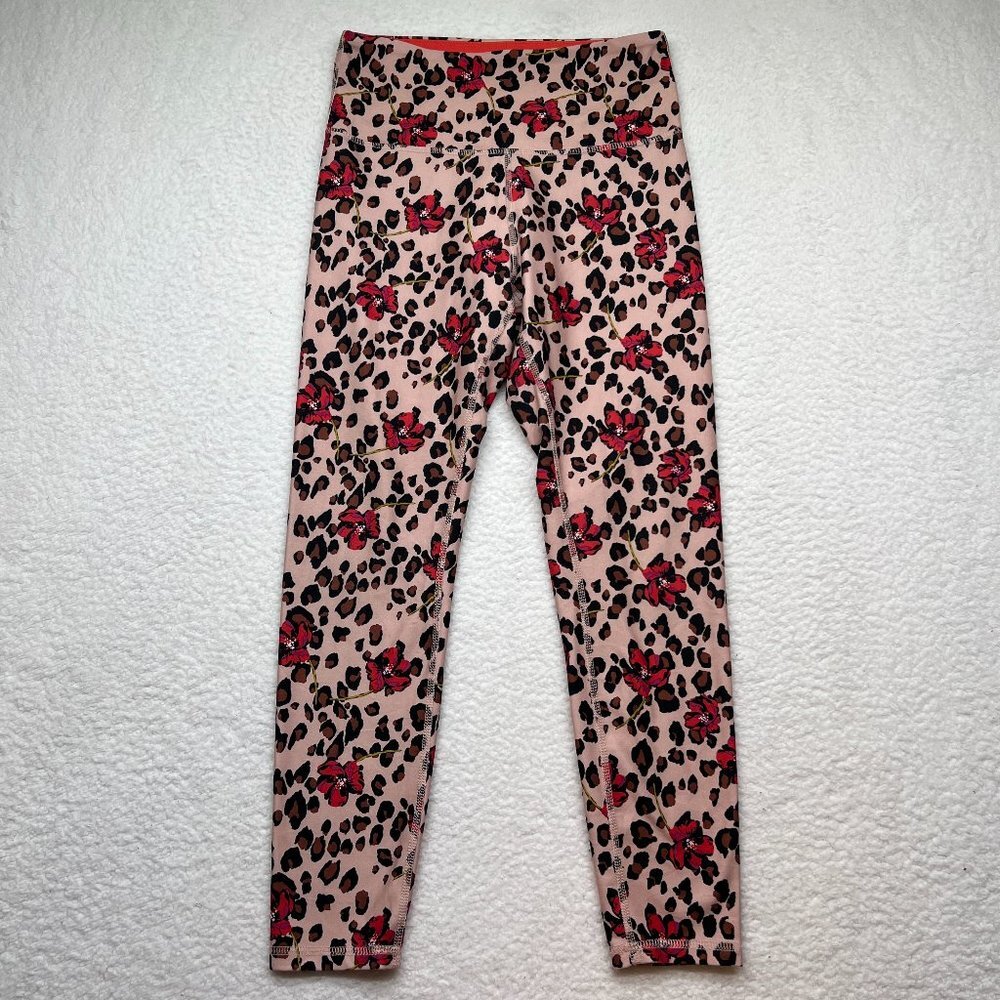 Wildfox | Leopard contender neutral coral ankle leggings Medium